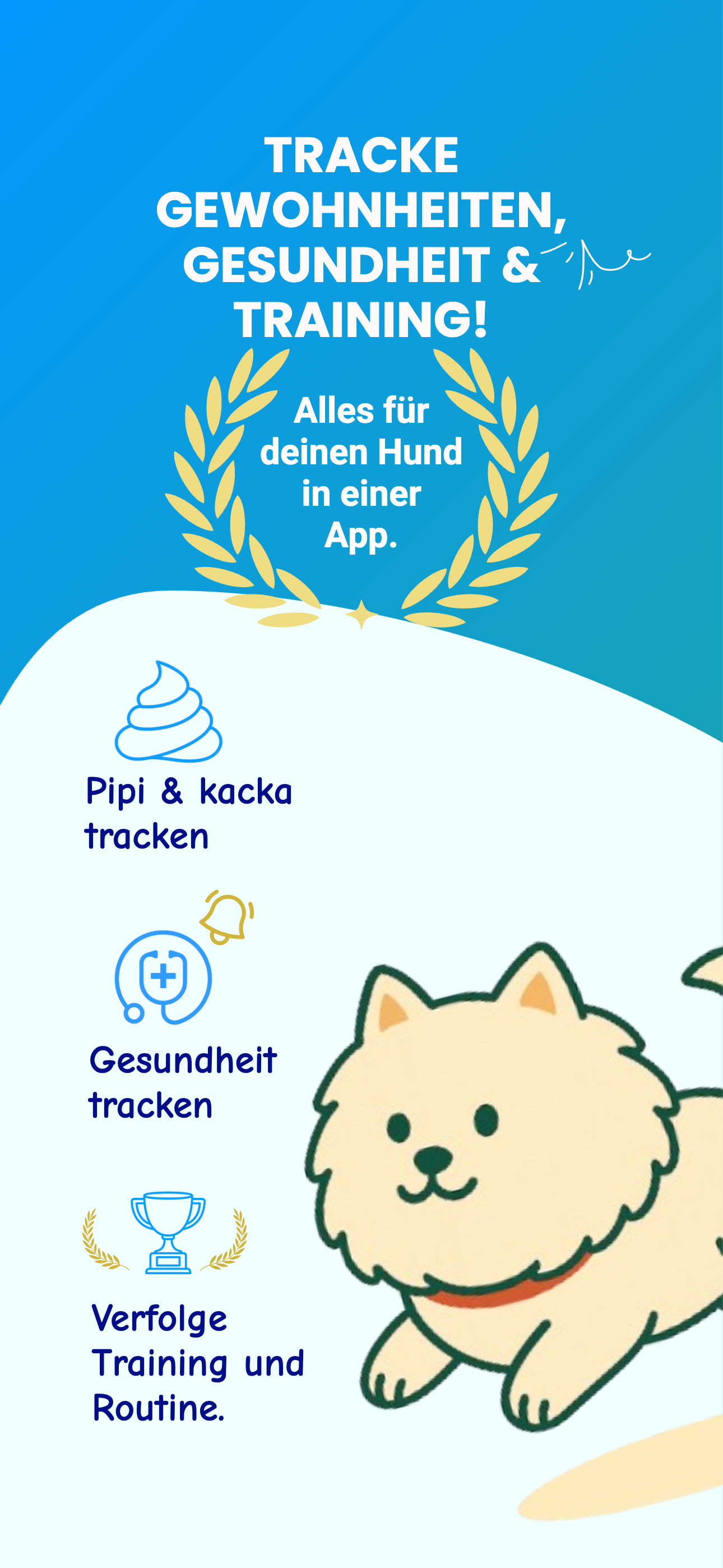 Yuki App Dashboard mit täglicher Hundepflege-Übersicht
