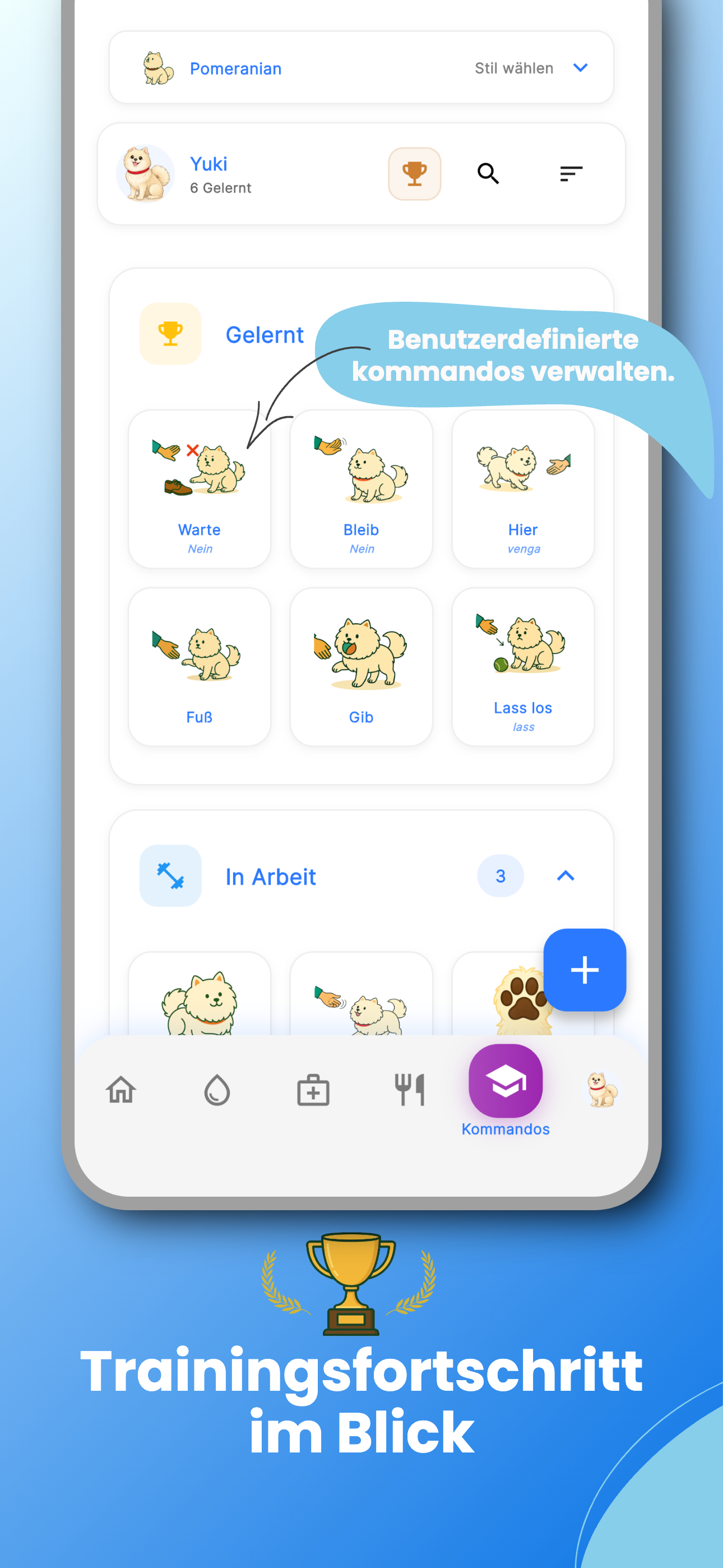 Ernährungstracking mit Futterdatenbank und Kalorien